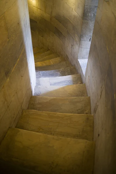 Old white marble staircase