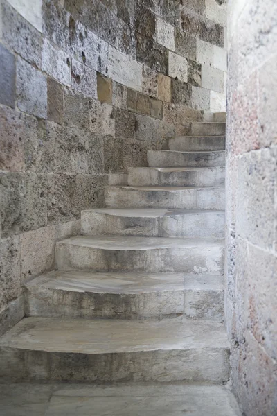 Old white marble staircase