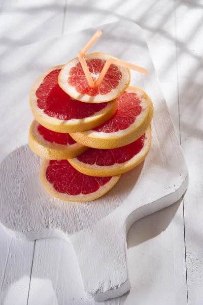 Slices of red grapefruit