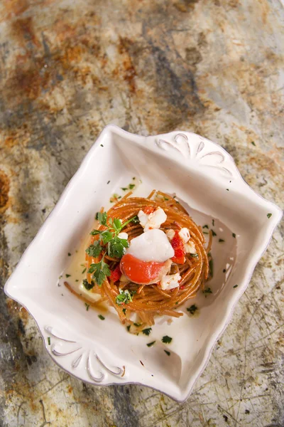 Spaghetti with scallops