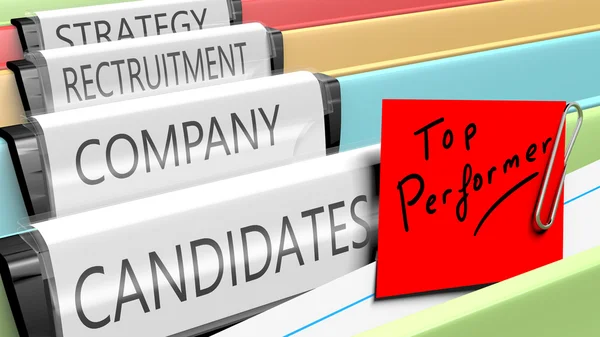 Files on top performer candidates for a company position