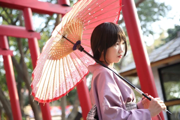 The girl with japanese yukata