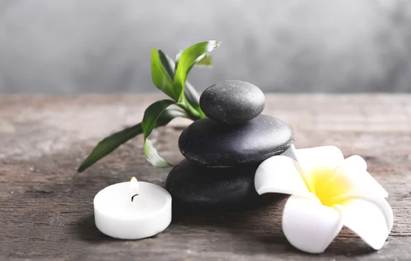Spa stones with candle