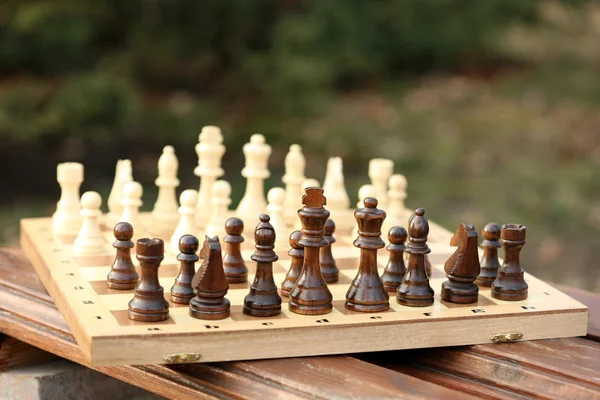 Chess pieces and game board