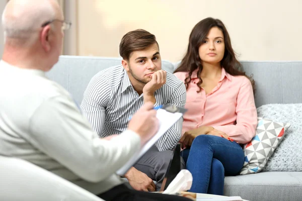 Young couple at family psychologist