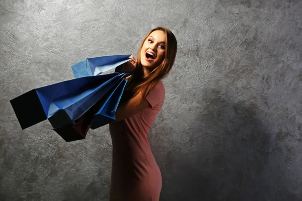 Woman with shopping packages