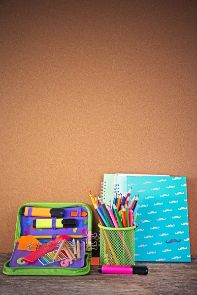 Pencil case with various stationery