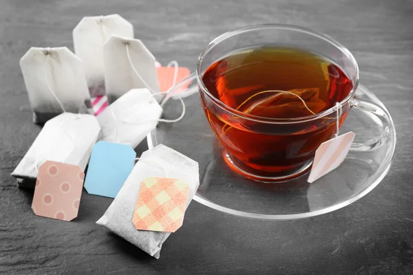Cup of tea with tea bags