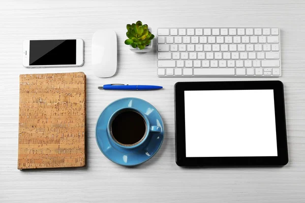 Business desk with equipment