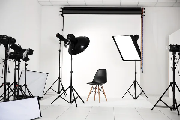 Photo studio with lighting equipment