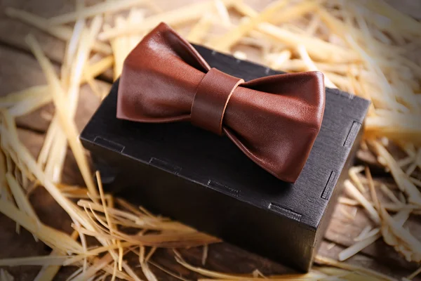 Leather bow tie