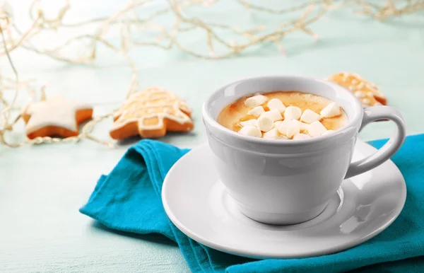 Cup of hot cacao with marshmallow