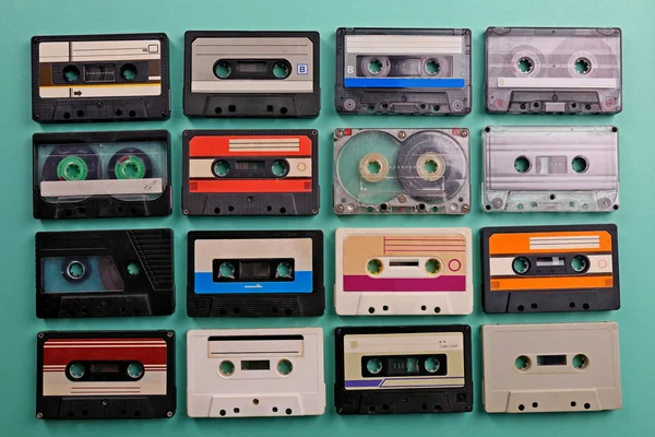 Set of old audio cassettes