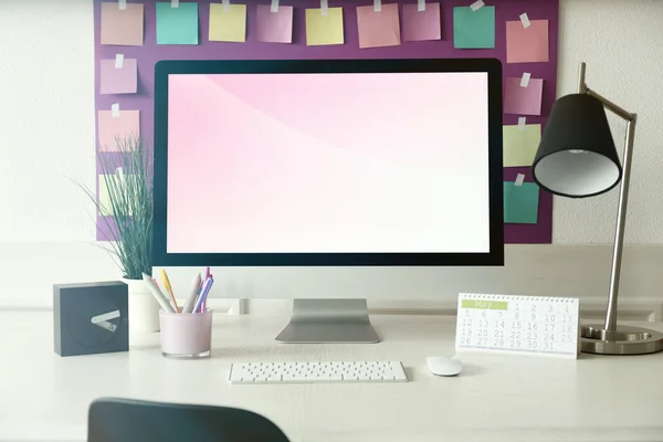 Stylish workplace with computer