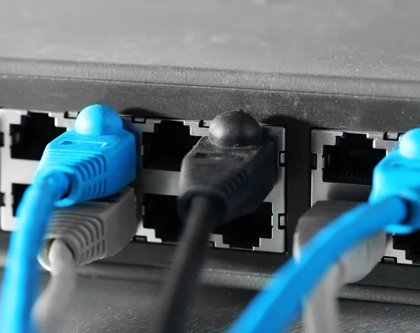 Ethernet cables connected