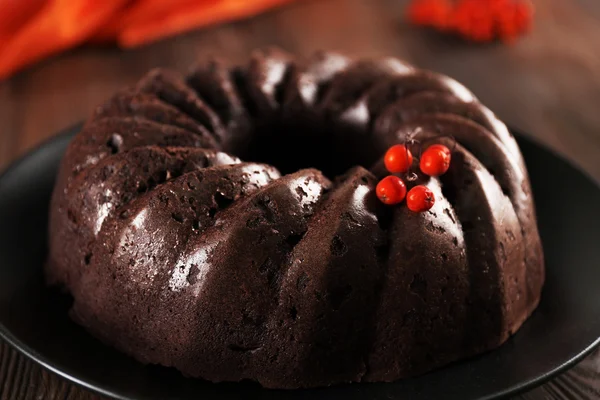 Chocolate cake with ash berries