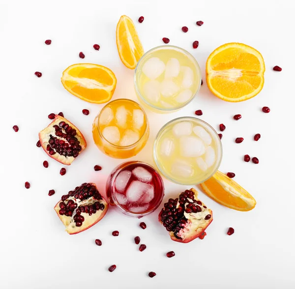 Iced pomegranate and orange drink