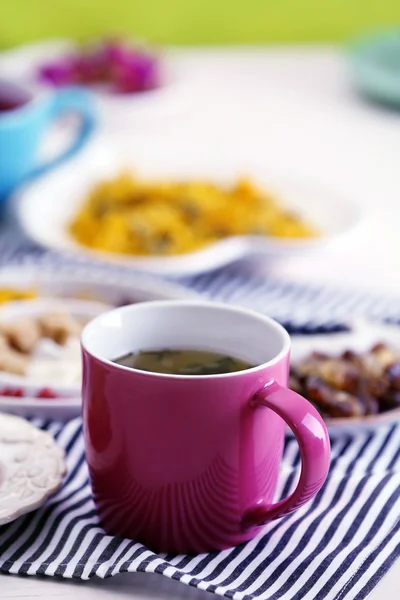 Cup of tea with aromatic dry tea