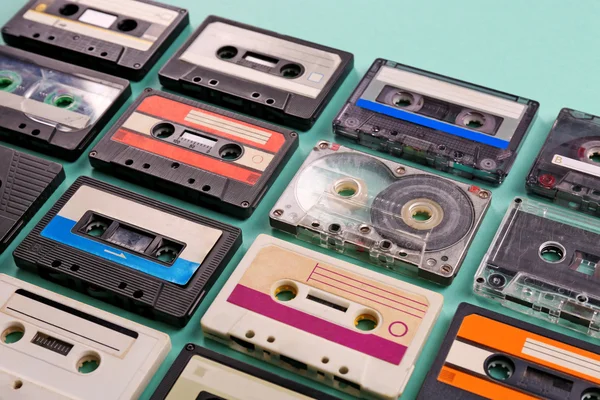 Set of old audio cassettes