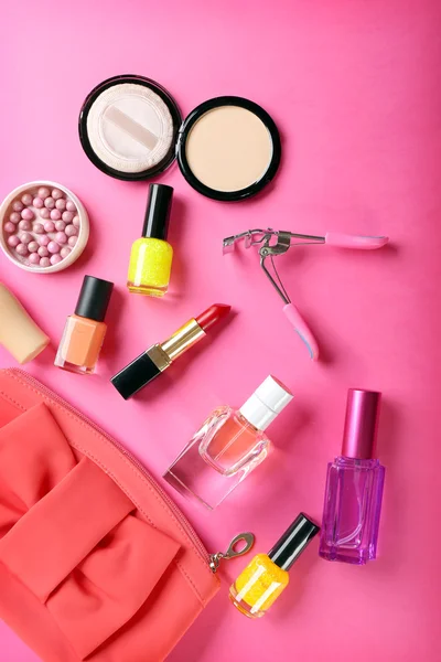 Makeup cosmetics and manicure tools