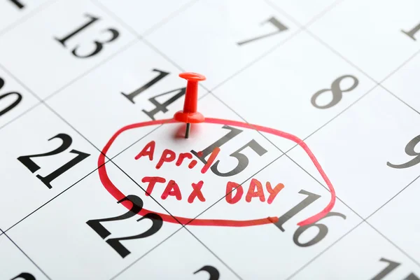 April tax day written and pinned