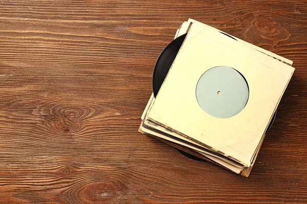 Stack of old vinyl records