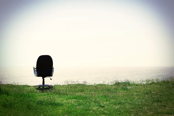 Office chair on hill