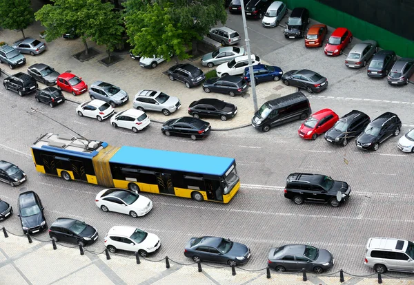 Traffic jam in city street