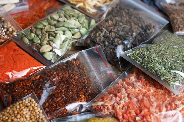 Different spices in bags