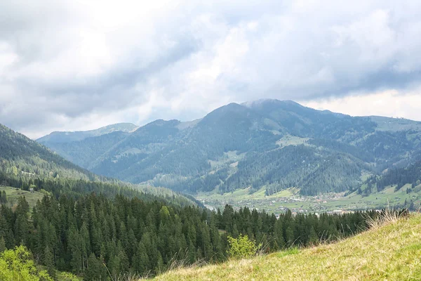 View of foggy mountains