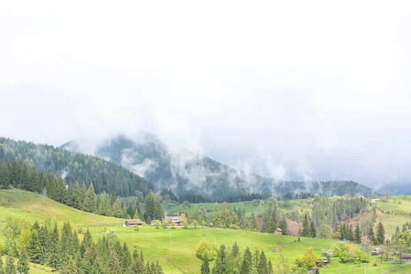 View of foggy mountains