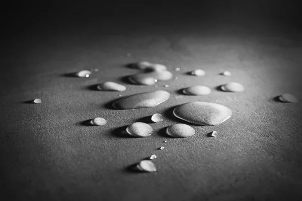 Water drops on table