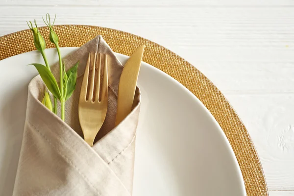 Table setting with napkin