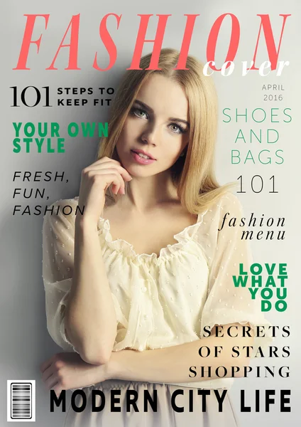 Woman on fashion magazine cover