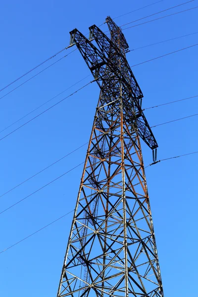 High voltage line on sky background