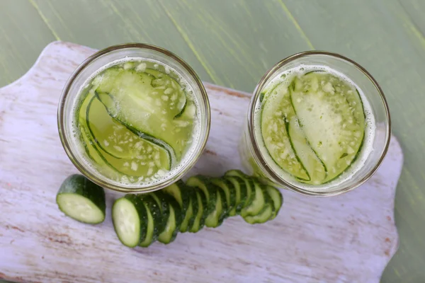 Glasses of cucumber cocktail