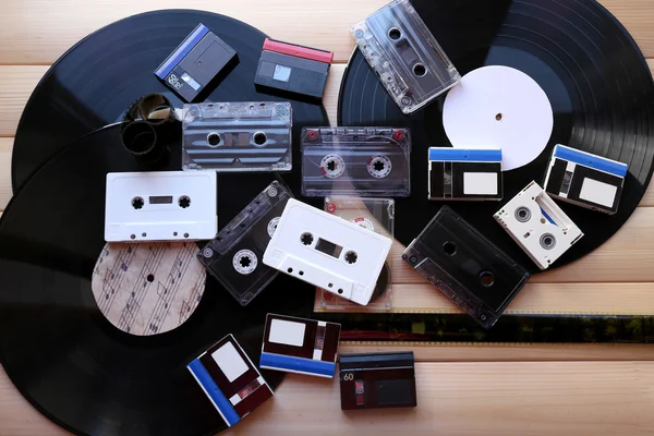 Collection of retro audio tapes