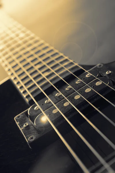 Guitar strings, close-up