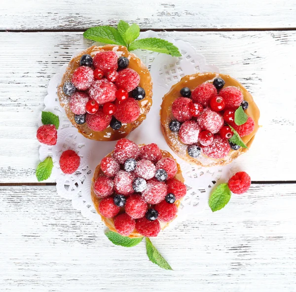 Sweet cakes with berries