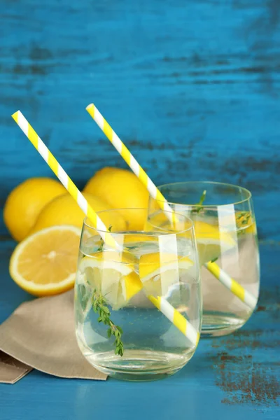 Tasty cool beverage with lemon