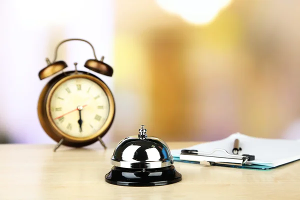 Reception bell on hotel reception