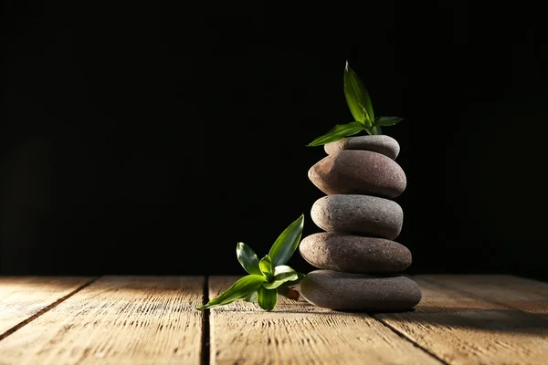 Spa stones and bamboo