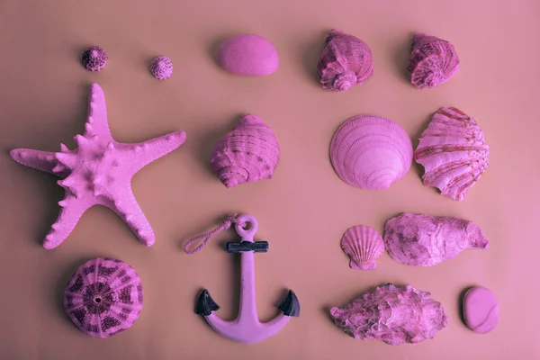 Sea souvenirs in purple colors