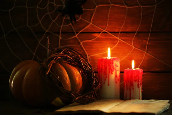 Halloween decoration with spider web