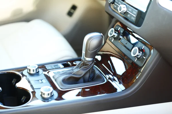 Interior view of car with black salon