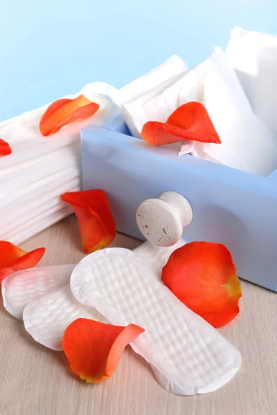Sanitary pads and rose petals