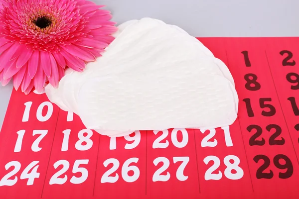 Sanitary pads, calendar and pink Gerber