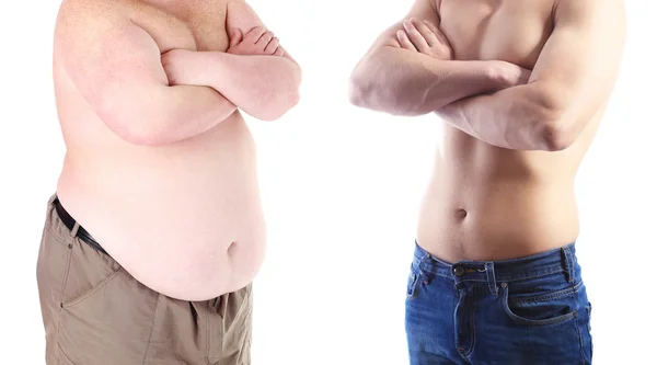 Health and fitness concept. Before and after weight loss by man.