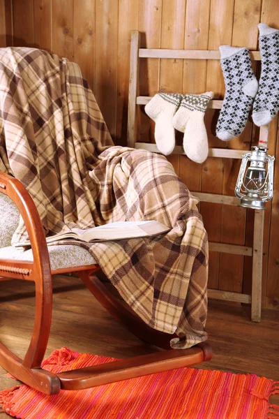 Rocking chair with plaid