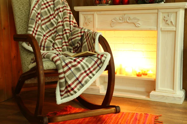 Rocking chair with plaid